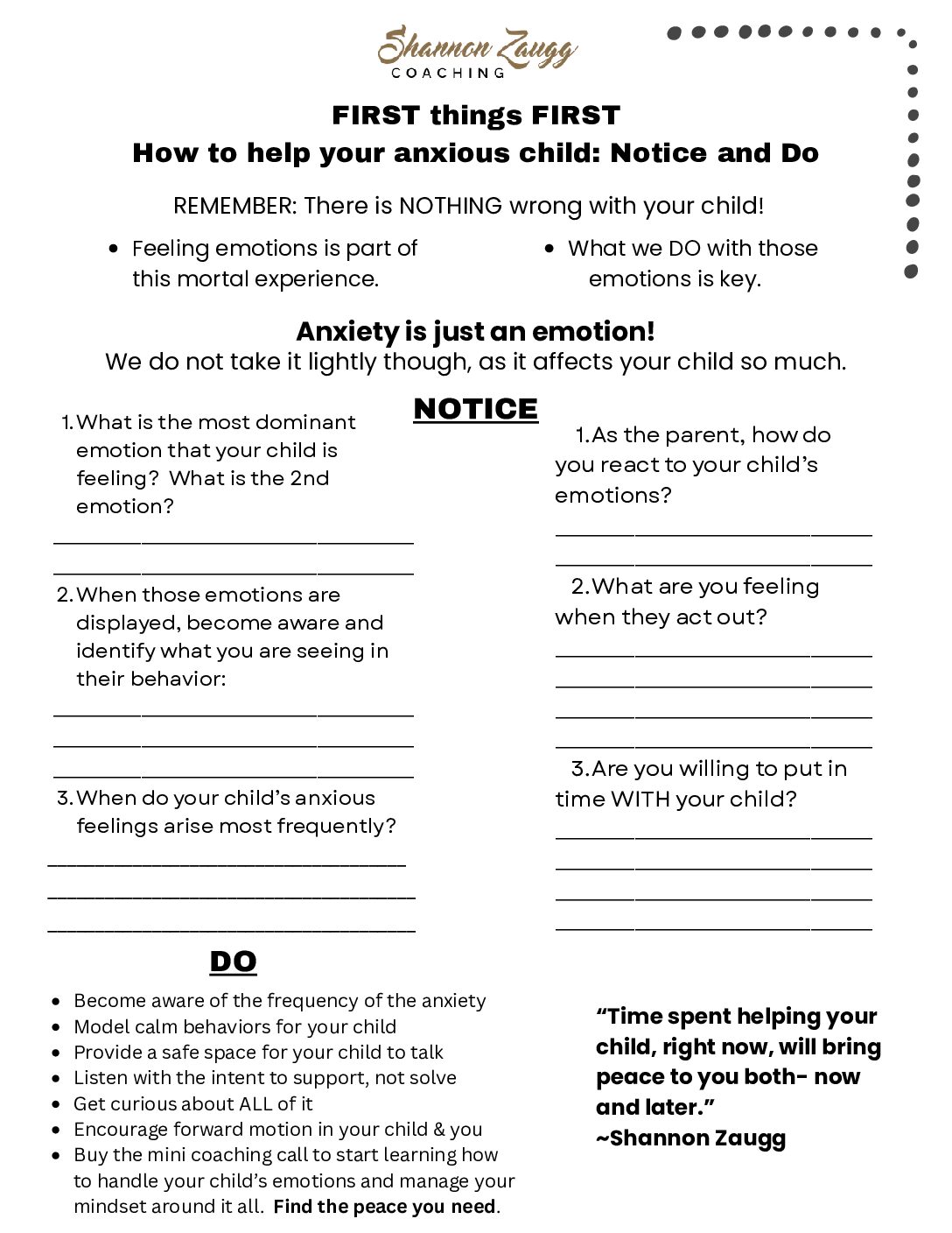 FREE First things first-How to help your anxious child: Notice and Do - Image 2